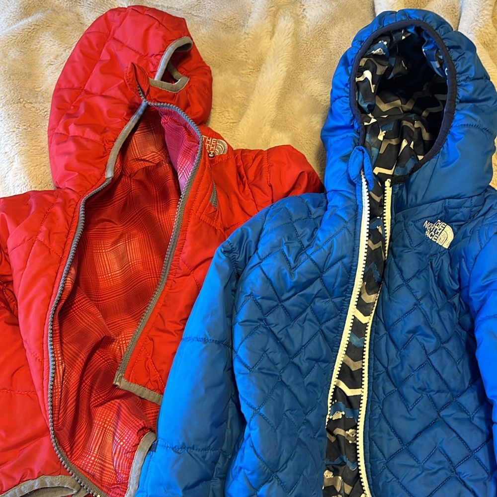 TWO EUC Northface toddler puffer coats